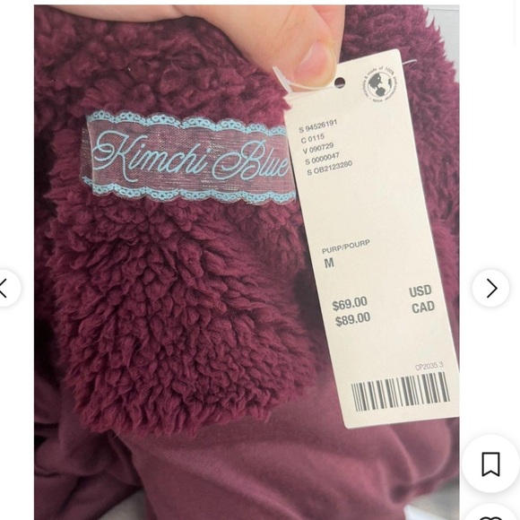 Kimchi Blue Deep Purple Teddy Jacket - Picture 5 of 14